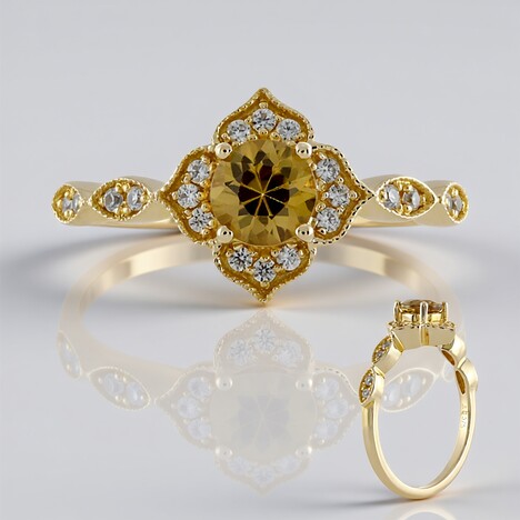 Anello in oro con Zircone Giallo