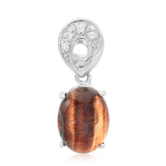 Colgante en plata con Ojo de tigre rojo