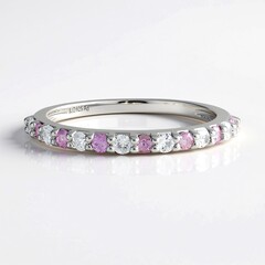 Bague en argent et Saphir parme
