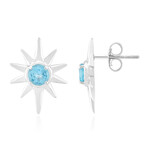 Boucles d'oreilles en argent et Apatite bleue (de Melo Essence)