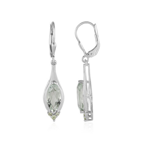 Grüner Amethyst-Silberohrringe (KM by Juwelo)