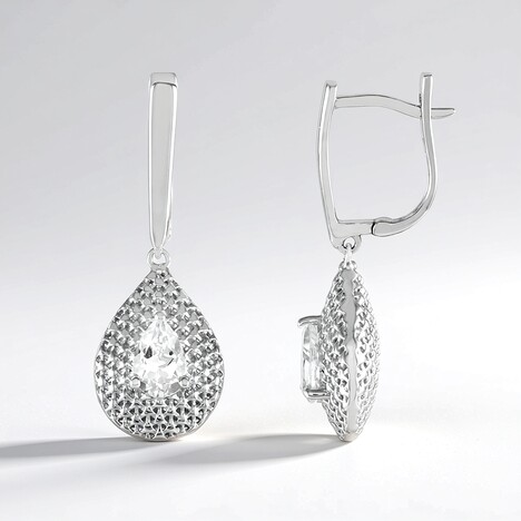 Orecchini in argento con Topazio Bianco (MONOSONO COLLECTION)