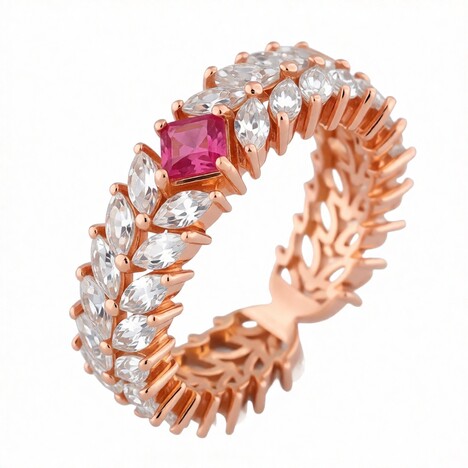 Bague en argent et Saphir rose de Madagascar (de Melo Essence)