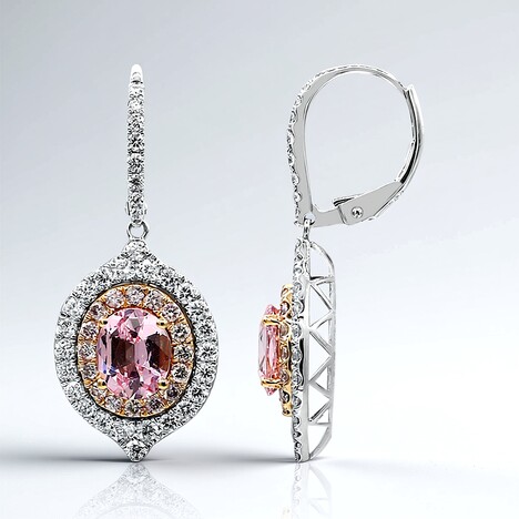Boucles d'oreilles en or et Spinelle rose (CIRARI)