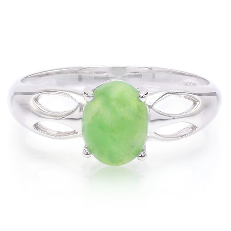 Zilveren herenring met een keizerlijk chrysopraas