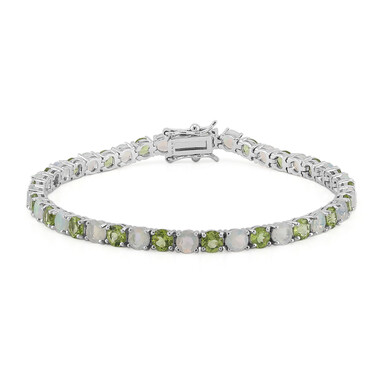 Brazalete en plata con Peridoto de Birmania