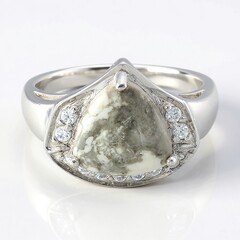 Anello da uomo in argento con Howlite