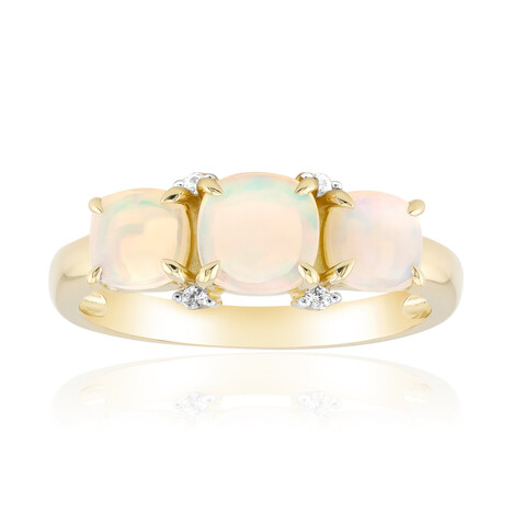 Brasilianischer Weißer Opal-Goldring