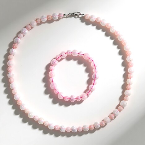 Parure in argento con Quarzo Rosa