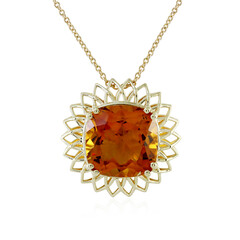 Gouden halsketting met een Madeira citrien (Ornaments by de Melo)