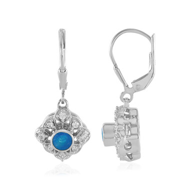 Äthiopischer Blauer Opal-Silberohrringe