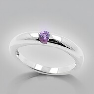 Anillo en plata con Zafiro de Ceilán púrpura no calentado