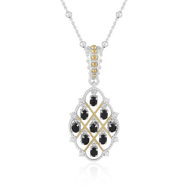 Collar en plata con Espinela negra (Dallas Prince Designs)