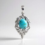 Ciondolo in argento con Turchese Kingman Mohave Blu