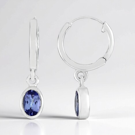 Boucles d'oreilles en argent et Tanzanite