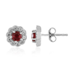 Tanzanian Ruby Silver Earrings