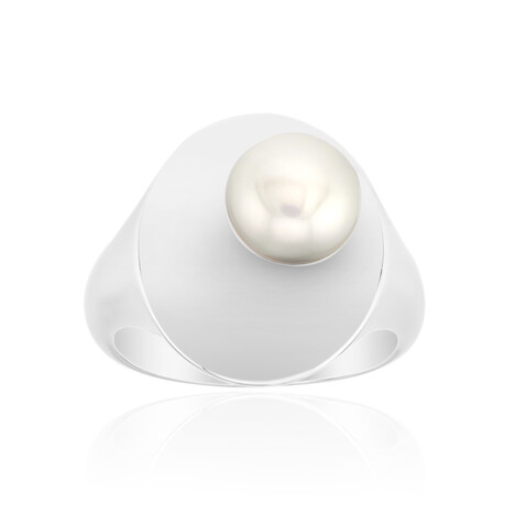 Anillo en plata con Perla blanca Freshwater (Michelle Albala)