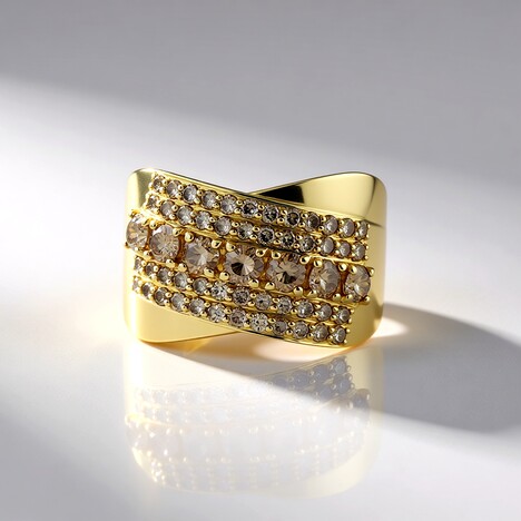 Anello in oro con Diamante Champagne I2 (de Melo)