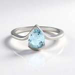 Anello in argento con Topazio Blu Cielo