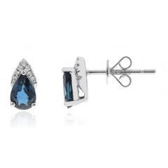 Pendientes en oro con Zafiro azul Ceylon