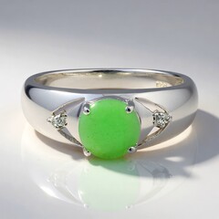 Anello in argento con Crisoprasio Imperiale