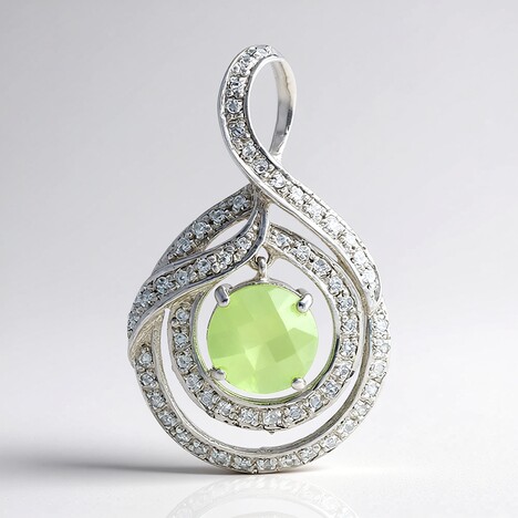 Ciondolo in argento con Prehnite