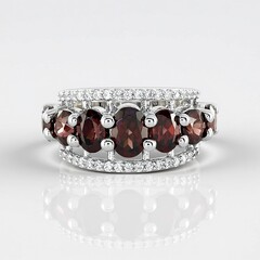 Anello in argento con Zircone Rosa