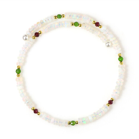 Brazalete en acero con Ópalo de Welo (Riya)