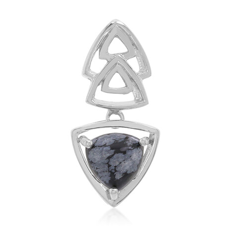 Pendentif en argent et Obsidienne Flocon-de-Neige