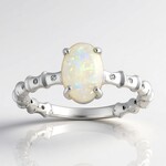 Bague en argent et Opale d'Australie