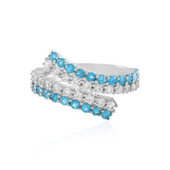 Anello in argento con Apatite Blu Neon