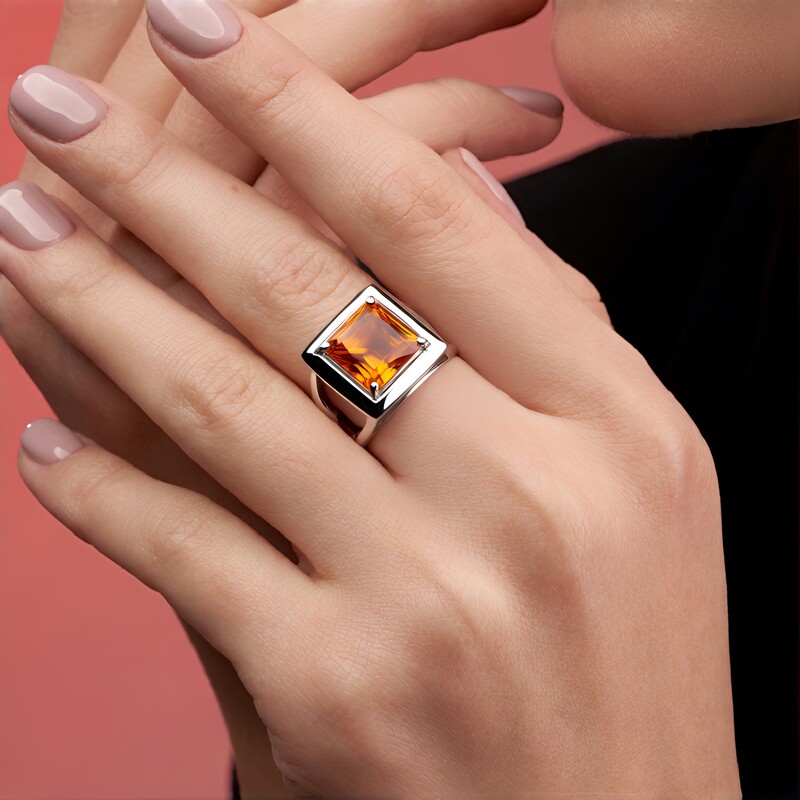 Bague en argent et Citrine Madère (de Melo Essence)