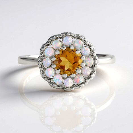Bague en argent et Citrine