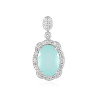 Zawieszka ze srebra platynowanego - Chalcedon Aqua