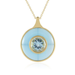 Collana in argento con Calcedonio Blu (KM by Juwelo)