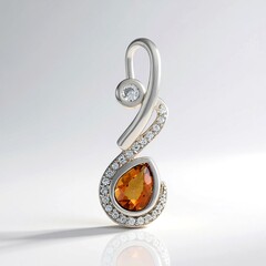 Ciondolo in argento con Quarzo Arancione