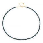 Collana in argento con Cianite Blu Foglia di Tè