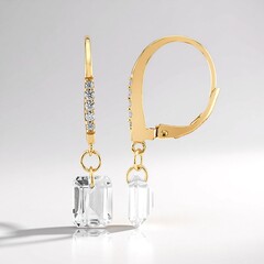Orecchini in argento con Topazio Bianco