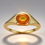Anello in oro con Zaffiro Arancione Ban Ka Cha