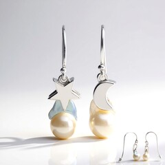 Orecchini in argento con Perla Akoya Blu Platino