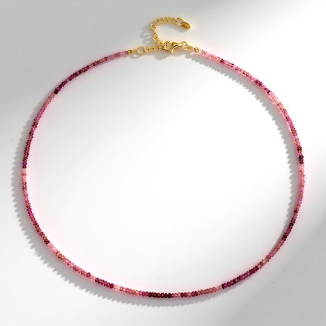 Collier en argent et Tourmaline rose du Nigéria
