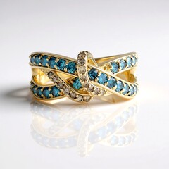 Bague en or et Diamant bleu I2 (SUHANA)