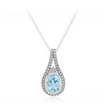 Collier en argent et Topaze bleu ciel