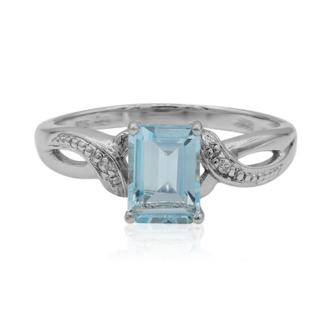 Himmelblauer Topas-Silberring