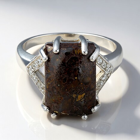 Anello in argento con Quarzo Dinosauro