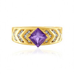 Zilveren ring met een Uruguay amethist (de Melo Essence)