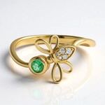 Bague en or et Emeraude de Zambie AAA (CIRARI)