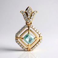 Pendentif en or et Tourmaline Paraiba du Brésil (AMAYANI)