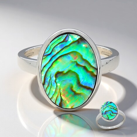 Bague en argent et Coquillage d'Abalone