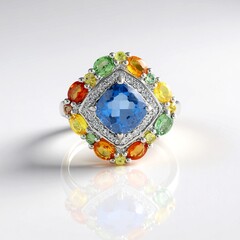 Anello in argento con Fluorite Cangiante